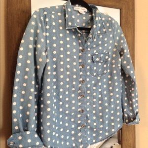 Button Down Polka Dot Top